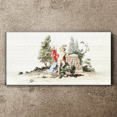 Mythological scene with fruit Print on canvas