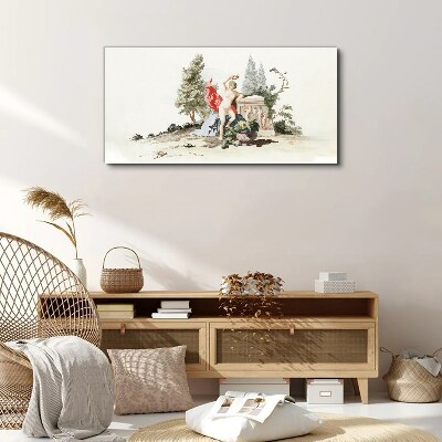 Mythological scene with fruit Print on canvas