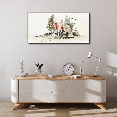 Mythological scene with fruit Print on canvas