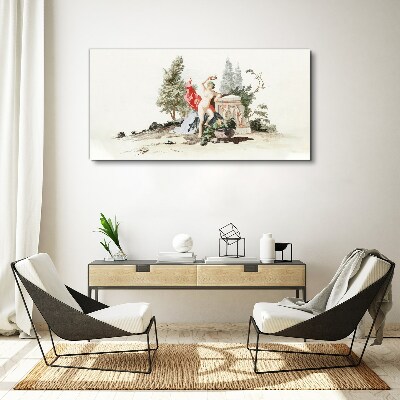 Mythological scene with fruit Print on canvas