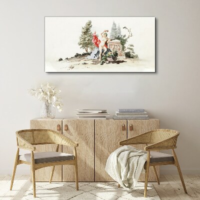 Mythological scene with fruit Print on canvas