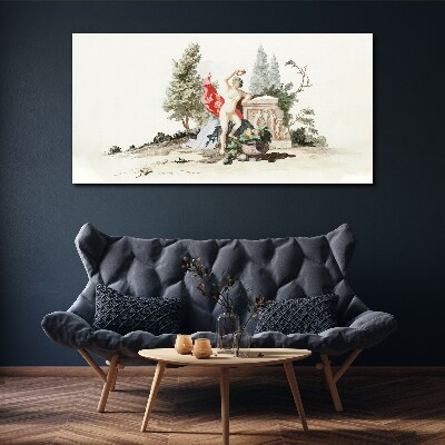 Mythological scene with fruit Print on canvas