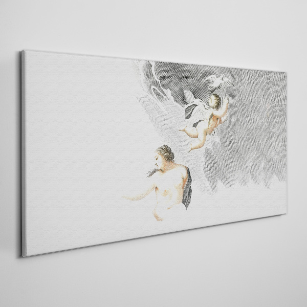 Angels in the clouds Canvas wall art