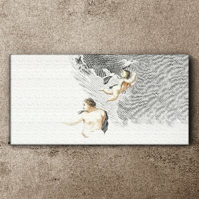 Angels in the clouds Canvas wall art