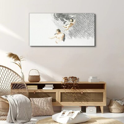 Angels in the clouds Canvas wall art