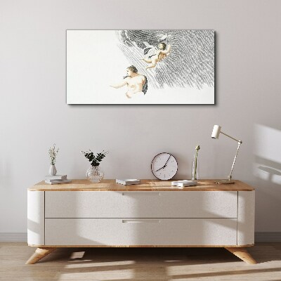 Angels in the clouds Canvas wall art