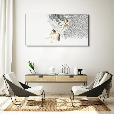 Angels in the clouds Canvas wall art