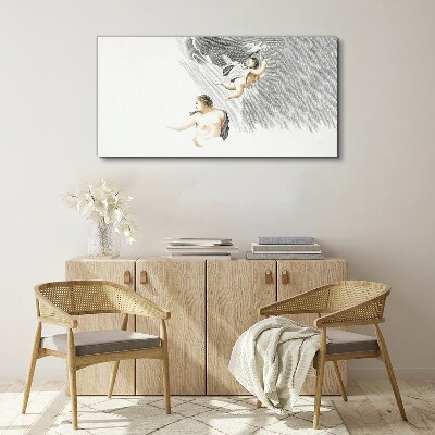 Angels in the clouds Canvas wall art