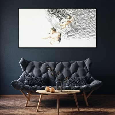 Angels in the clouds Canvas wall art