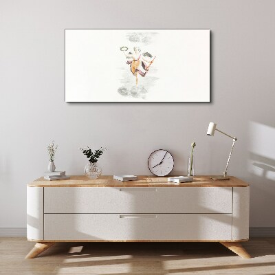Angel with a wreath Canvas wall art