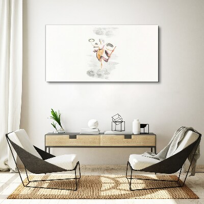 Angel with a wreath Canvas wall art