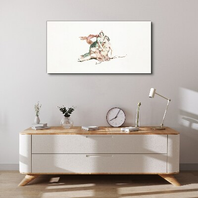 Mythological scene with female figures Canvas wall art