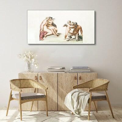 A mythological meeting in the glow of love Print on canvas