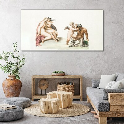 A mythological meeting in the glow of love Print on canvas