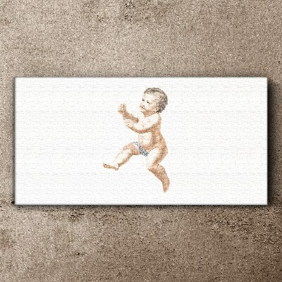 A happy toddler on the move Canvas wall art