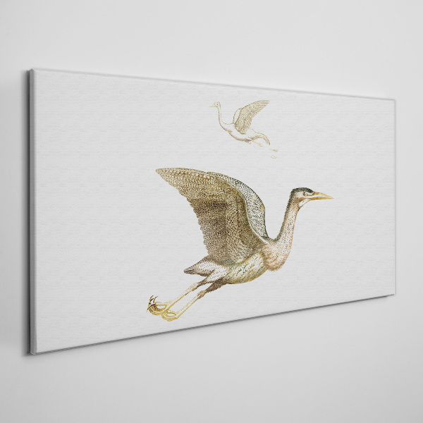 Bird's flight over calm water Canvas wall art