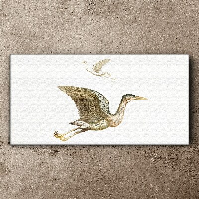 Bird's flight over calm water Canvas wall art