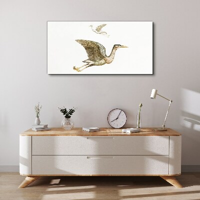 Bird's flight over calm water Canvas wall art