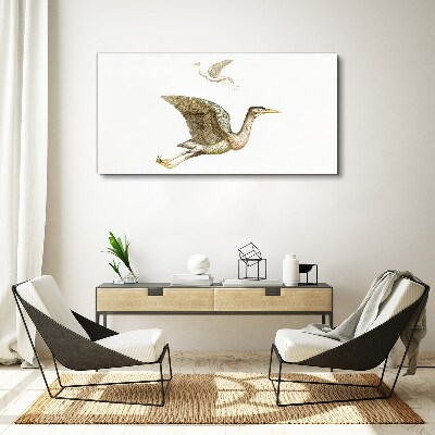 Bird's flight over calm water Canvas wall art
