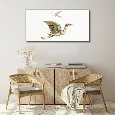 Bird's flight over calm water Canvas wall art