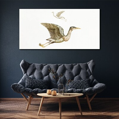 Bird's flight over calm water Canvas wall art