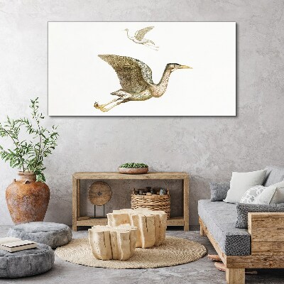 Bird's flight over calm water Canvas wall art