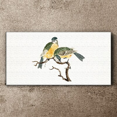 Winged friendships on a branch Print on canvas