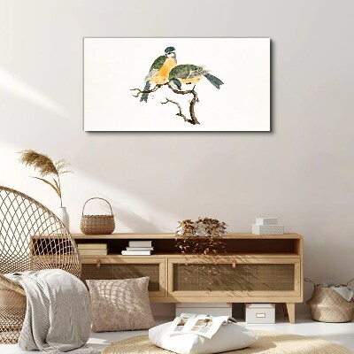 Winged friendships on a branch Print on canvas