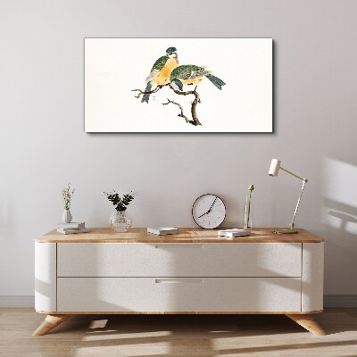 Winged friendships on a branch Print on canvas