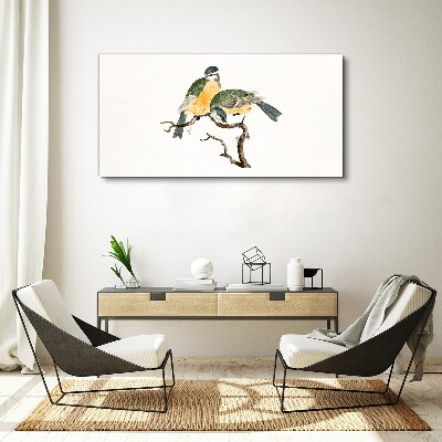 Winged friendships on a branch Print on canvas