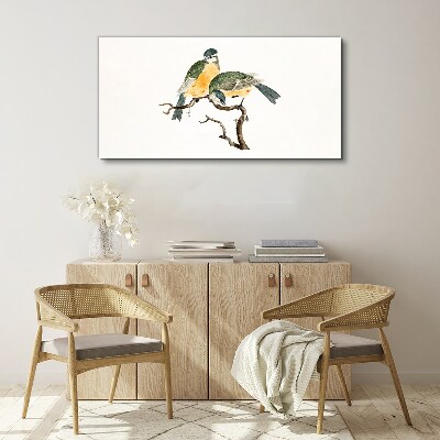 Winged friendships on a branch Print on canvas