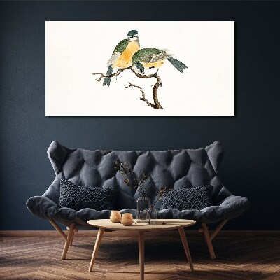 Winged friendships on a branch Print on canvas