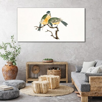 Winged friendships on a branch Print on canvas