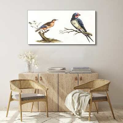 Birds on a branch Canvas wall art