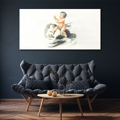 Childlike joy on a cloud Print on canvas