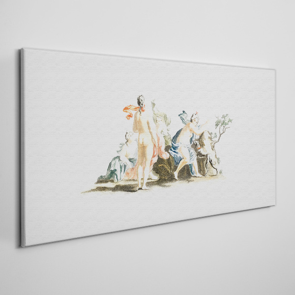 Mythological scene in pastel colors Canvas wall art