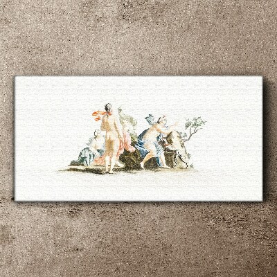 Mythological scene in pastel colors Canvas wall art