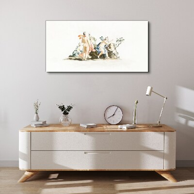 Mythological scene in pastel colors Canvas wall art
