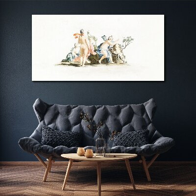 Mythological scene in pastel colors Canvas wall art