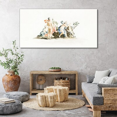 Mythological scene in pastel colors Canvas wall art