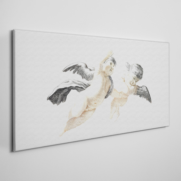 Angels in the clouds Canvas wall art