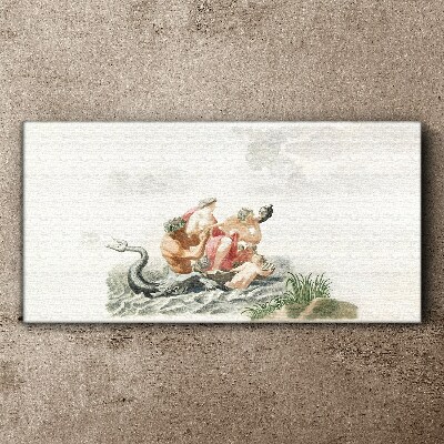 Figure sea man Canvas Wall art