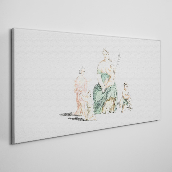 Family in pastel shades Canvas wall art