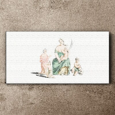 Family in pastel shades Canvas wall art