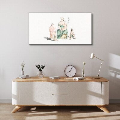 Children drawing of a woman Canvas Wall art