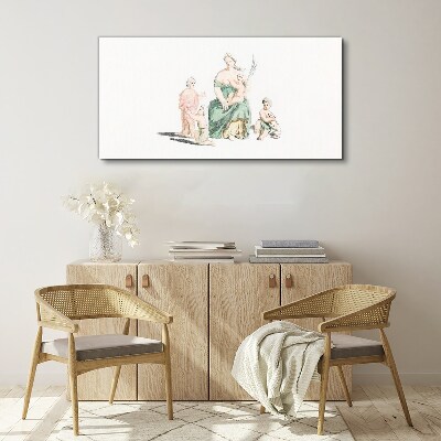 Family in pastel shades Canvas wall art