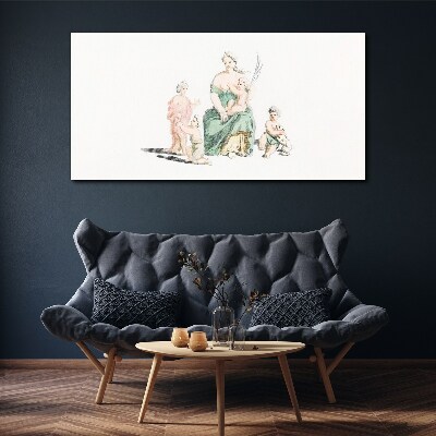 Children drawing of a woman Canvas Wall art