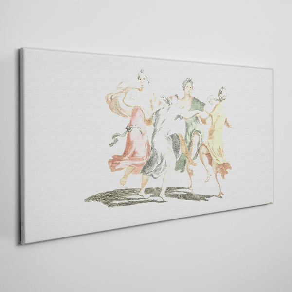 Dancing figures in pastel colors Print on canvas