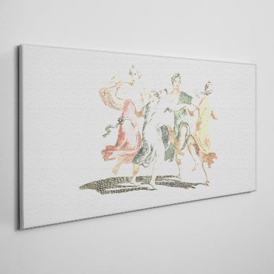 Dancing figures in pastel colors Print on canvas