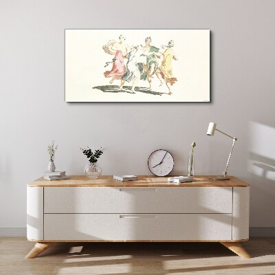 Dancing figures in pastel colors Print on canvas